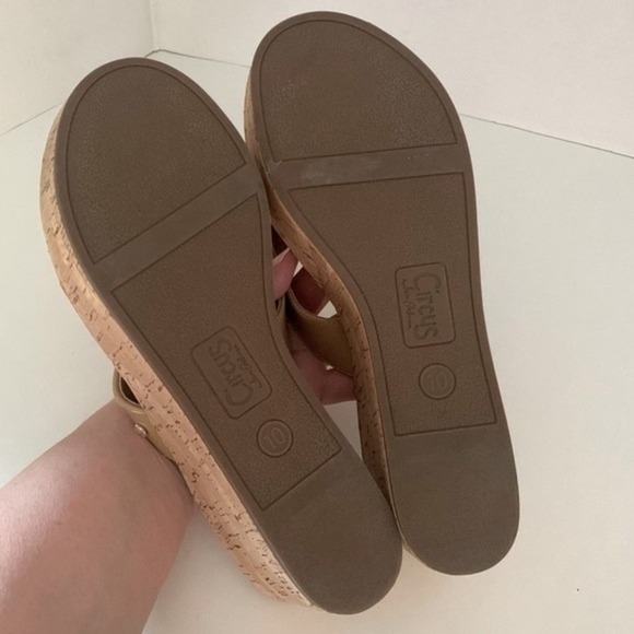 Circus Sam Edelman Raquel cork wedge platform heels sandals nude 10 M - Picture 2 of 12